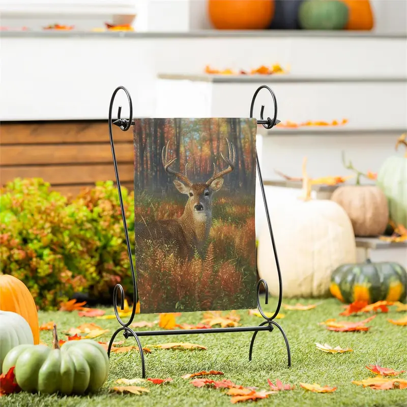 Gazing Autumn Buck Suede Garden Flag