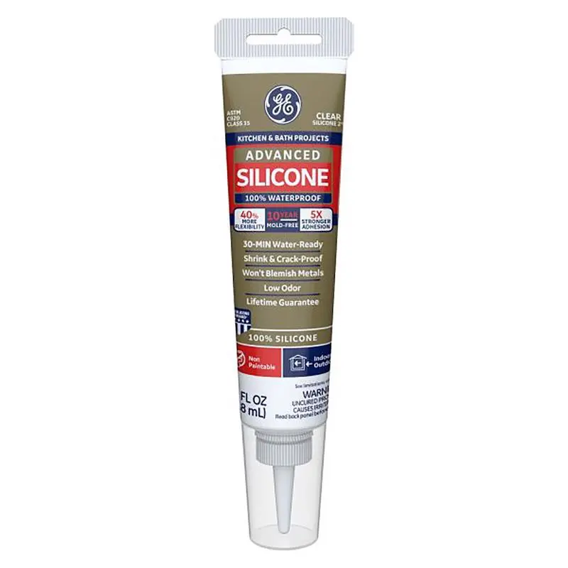 GE Advanced Clear Silicone 2 Kitchen and Bath Caulk Sealant 2.8 oz (Pack of 12) - Deal of The Week