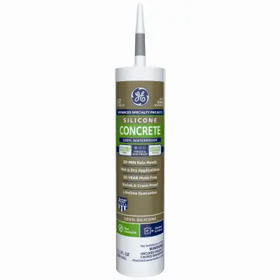 GE Advanced Light Gray Silicone 2 Concrete and Masonry Caulk Sealant 10.1 oz. (Pack of 12) - Deal of The Week