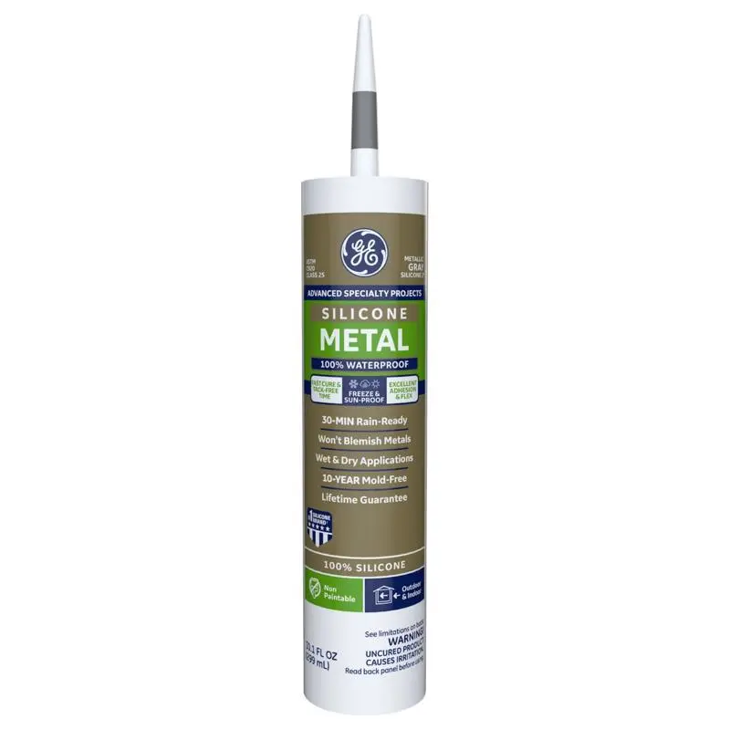 GE Silicone 2 Gray Silicone 2 Metal Gutter Silicone 10.1 oz. (Pack of 12) - Deal of The Week