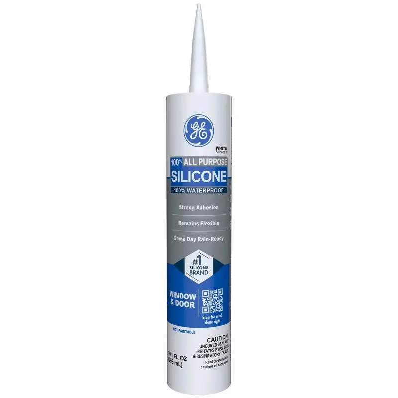 GE Window & Door White Silicone 1 Window and Door Caulk Sealant 10.1 oz (Pack of 12) - Open Box