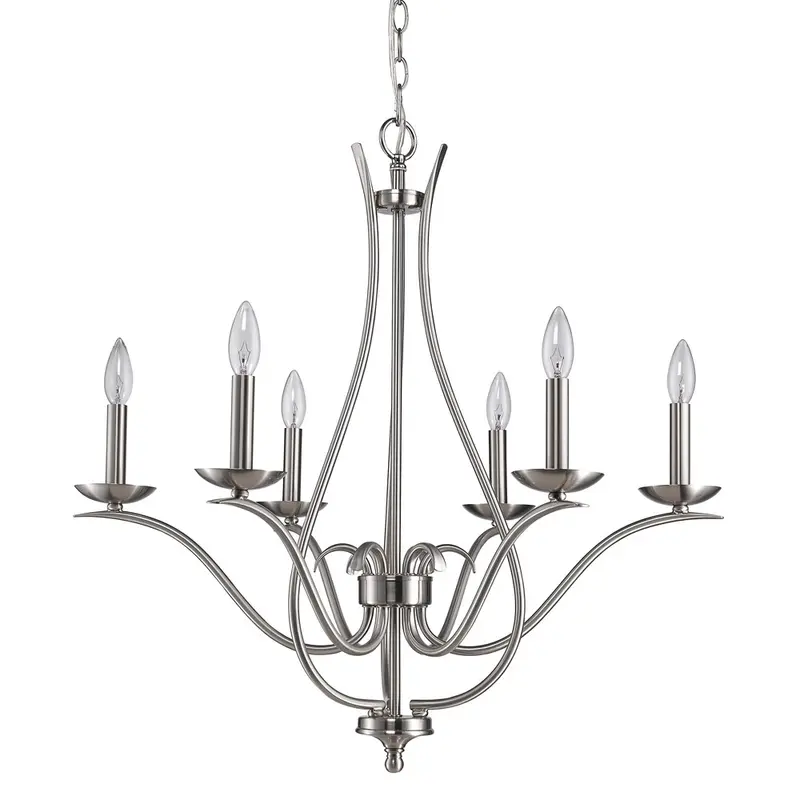 Genevieve 5-Light Satin Nickel Chandelier By Homeroots