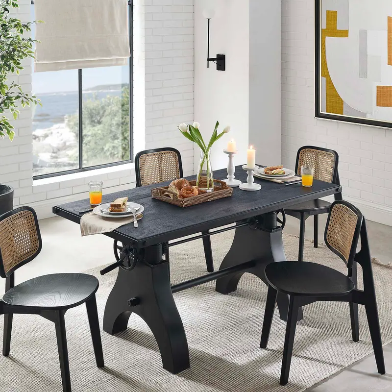 Genuine 60" Crank Adjustable Height Dining Table and Computer Desk By Modway - EEI-6148