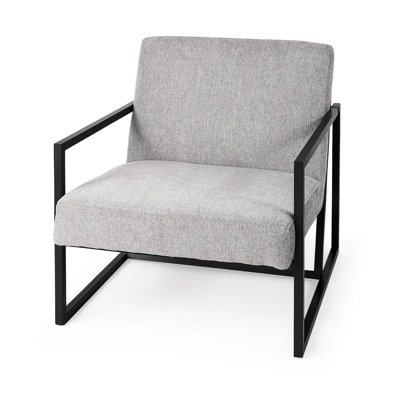 Geo Modern Gray and Black Accent or Side Chair By Homeroots