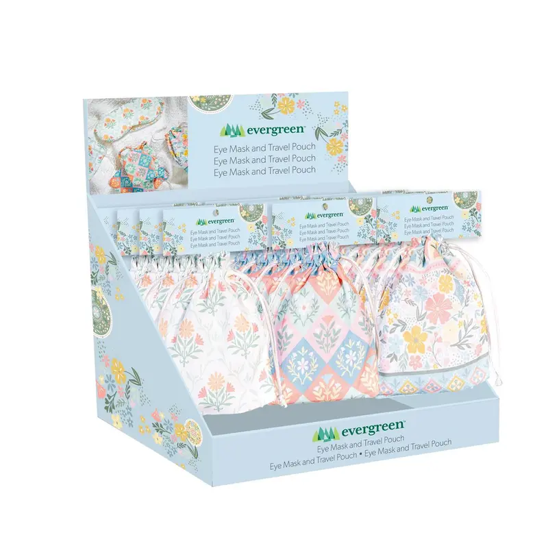Geometric Tapestry Scalloped Harmony Travel Accessories, Eye Mask with Travel Pouch, Asst of 3
