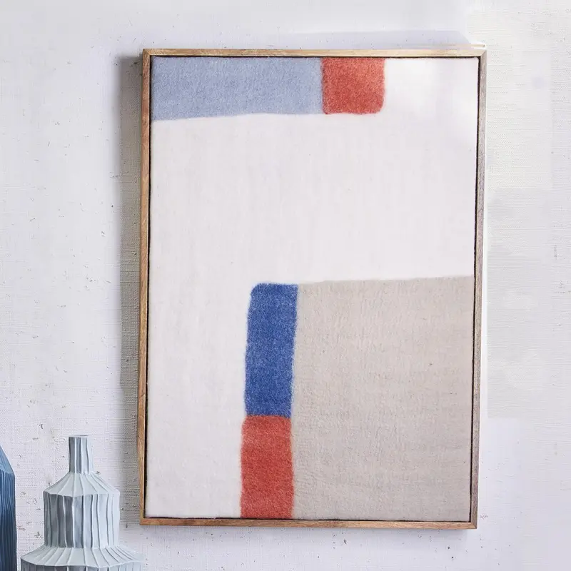 Geometric Woolen Felt Abstract Wall Art By Tozai Home