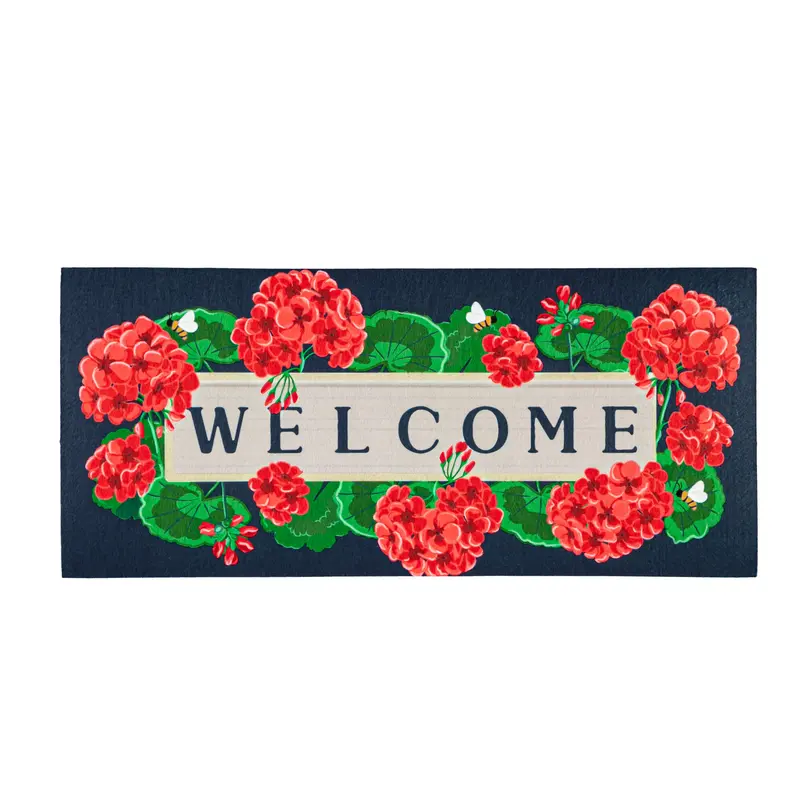 Geraniums Welcome Textured Sassafras Switch Mat
