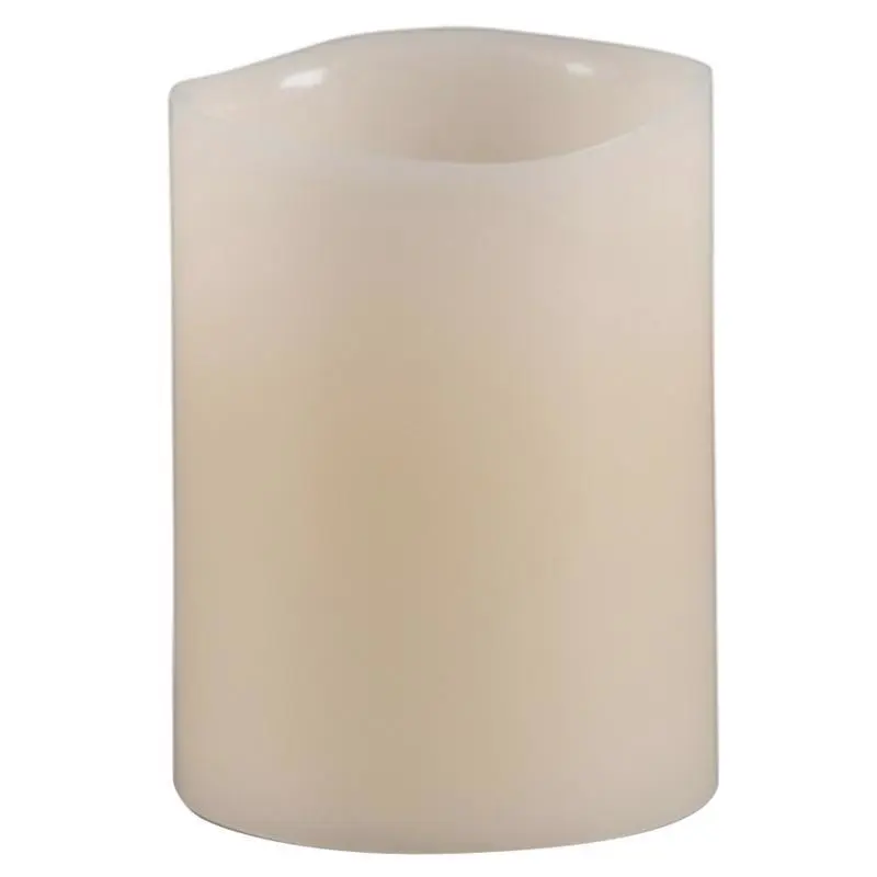 Gerson Everlasting Glow Bisque Vanilla Scent Wavy Edge Pillar Flameless Flickering Candle - Deal of The Week