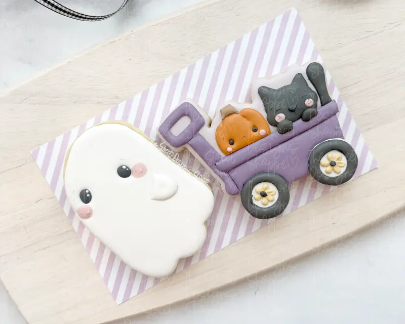 Ghost pulling Wagon Set - Set of 2 - Cookie Cutters