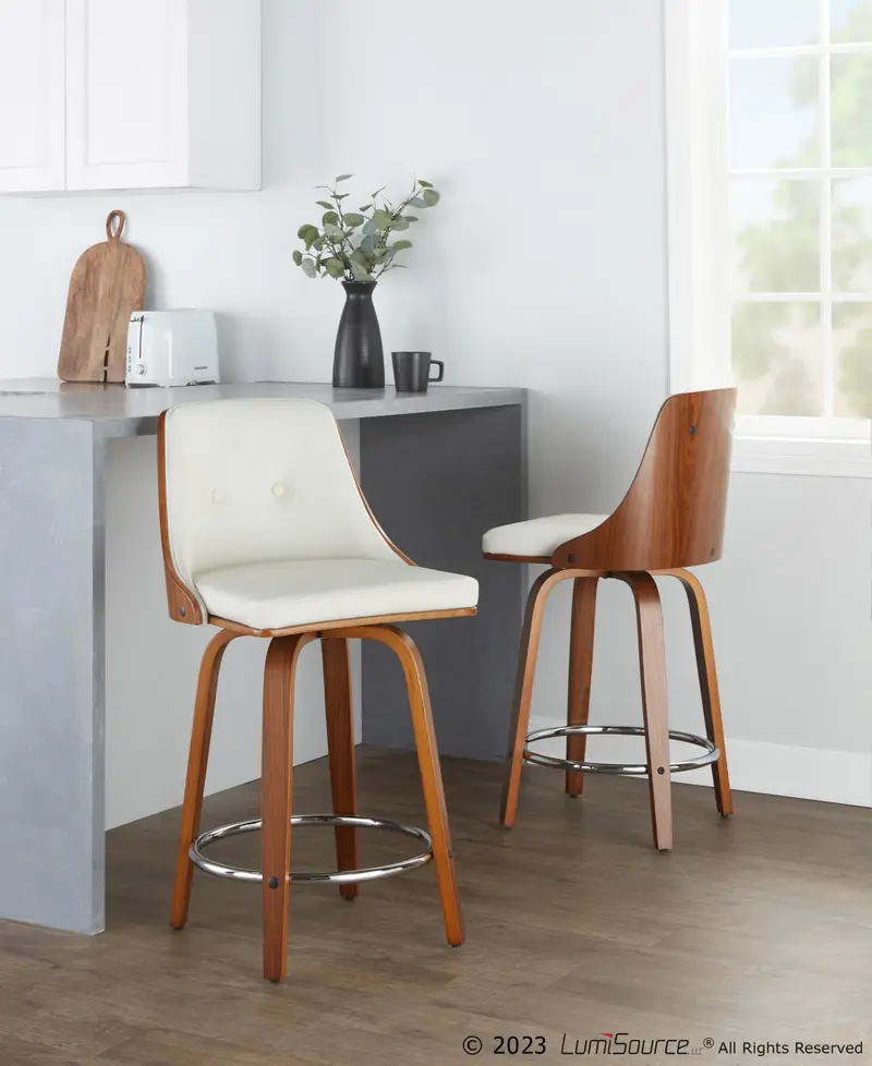 Gianna 24" Fixed-Height Counter Stool - Set of 2 By LumiSource