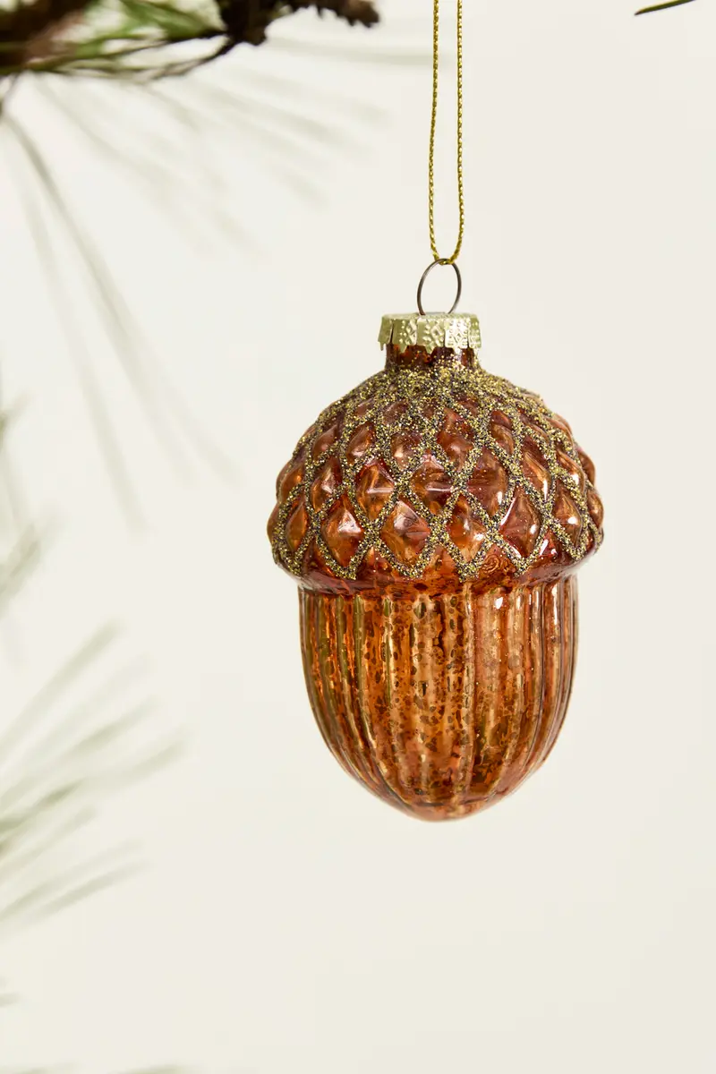 Gilded Acorn Ornament Set of 8 By Accent Decor