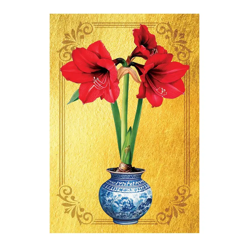 Gilded Amaryllis Lustre Flag Garden