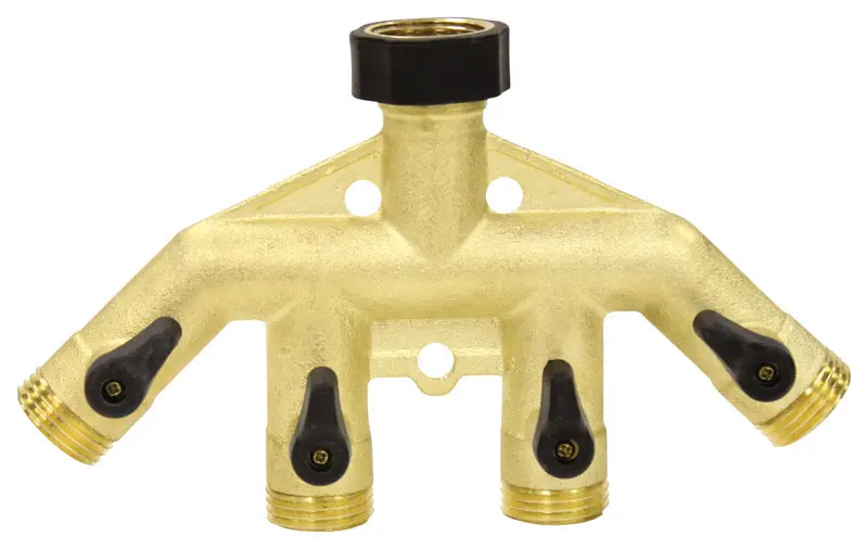 Gilmour 3/4 in. Brass Threaded Male 4-Way Shut-off Valve - Open Box