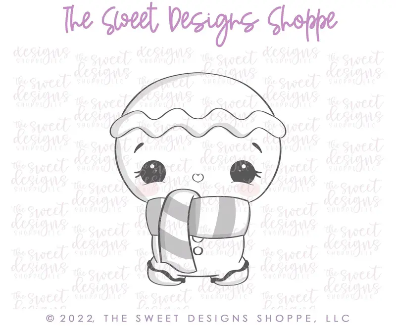 Gingerbread with Scarf - Cookie Cutter