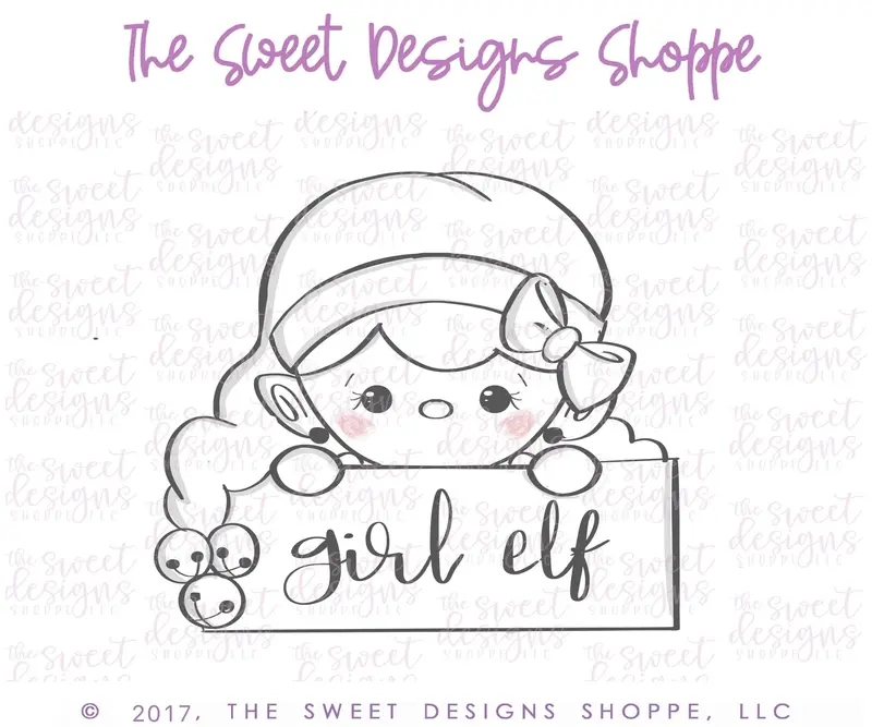 Girl Elf Plaque - Cookie Cutter
