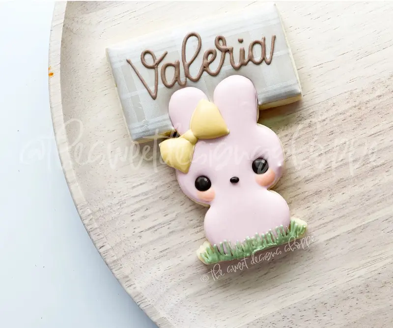 Girly Bunny Marshmallow Place Card - Cookie Cutter