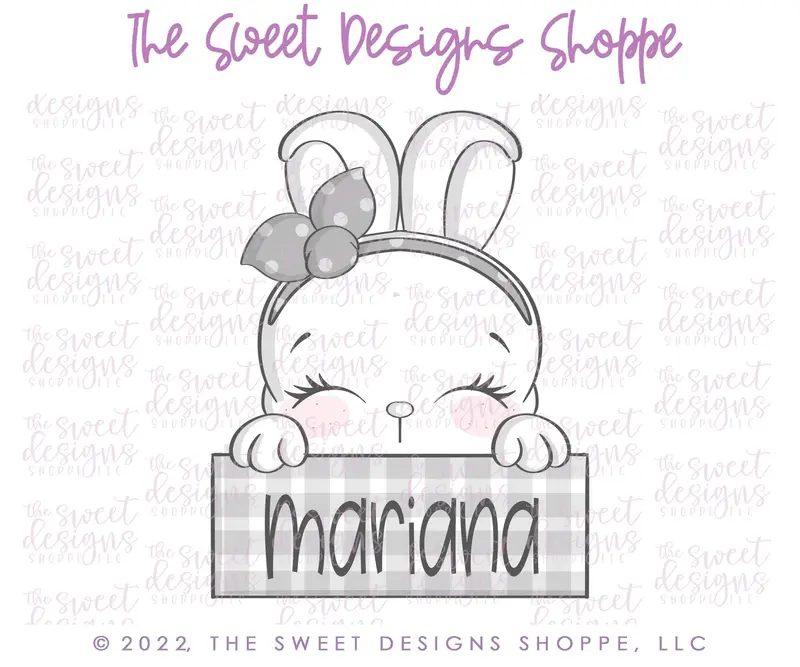 Girly Bunny Plaque LM - Cookie Cutter