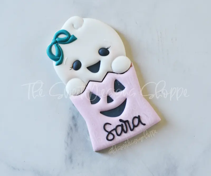 Girly Ghost in Trick or Treat Bag Set - Set of 2 - Cookie Cutters