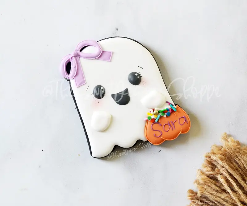 Girly Ghost with Pumpkin - Cookie Cutter