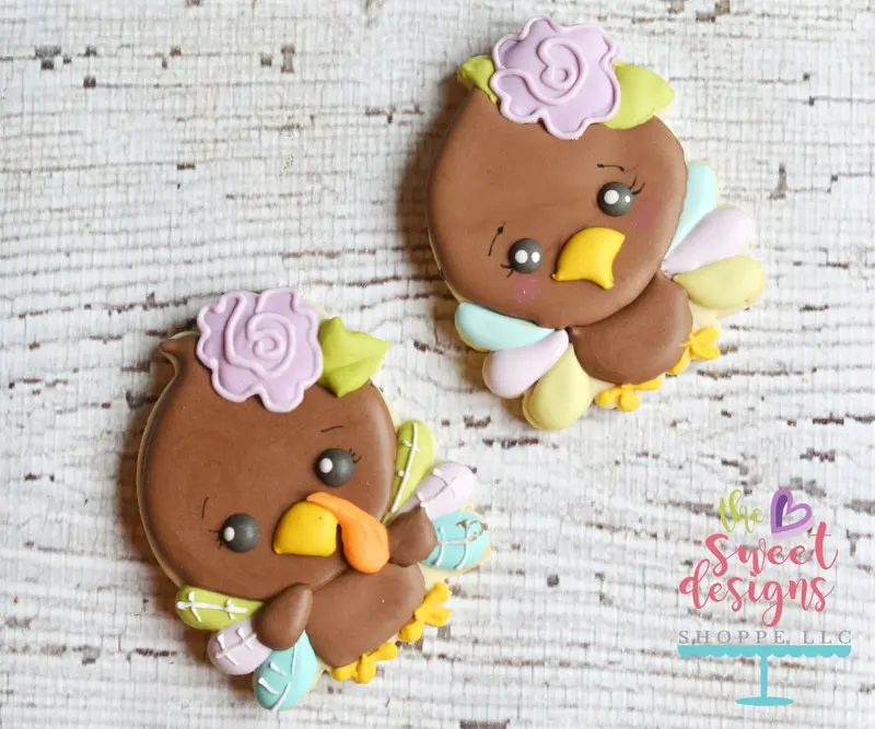 Girly Turkey with Flower - Cookie Cutter