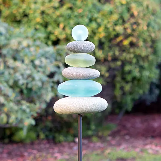 Glass Cairn Garden Stake Set of 4 By Garden Age Supply
