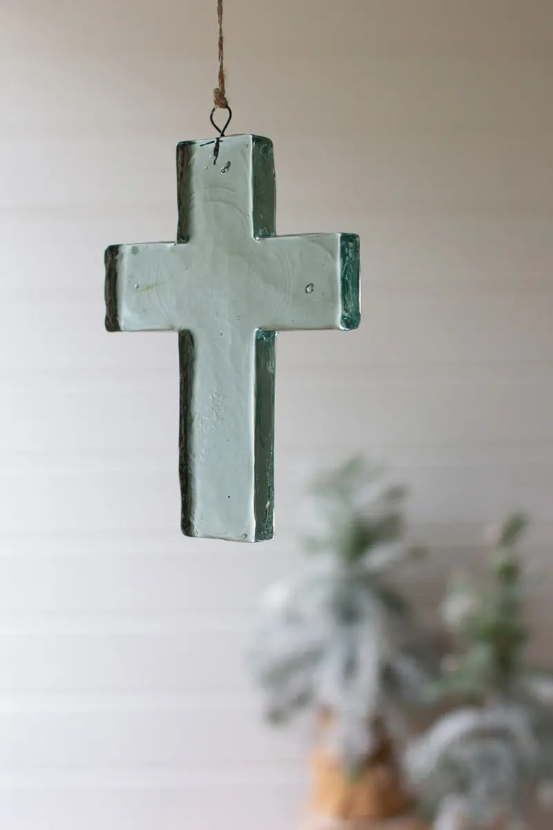 Glass Cross Suncatcher Set Of 4 By Kalalou
