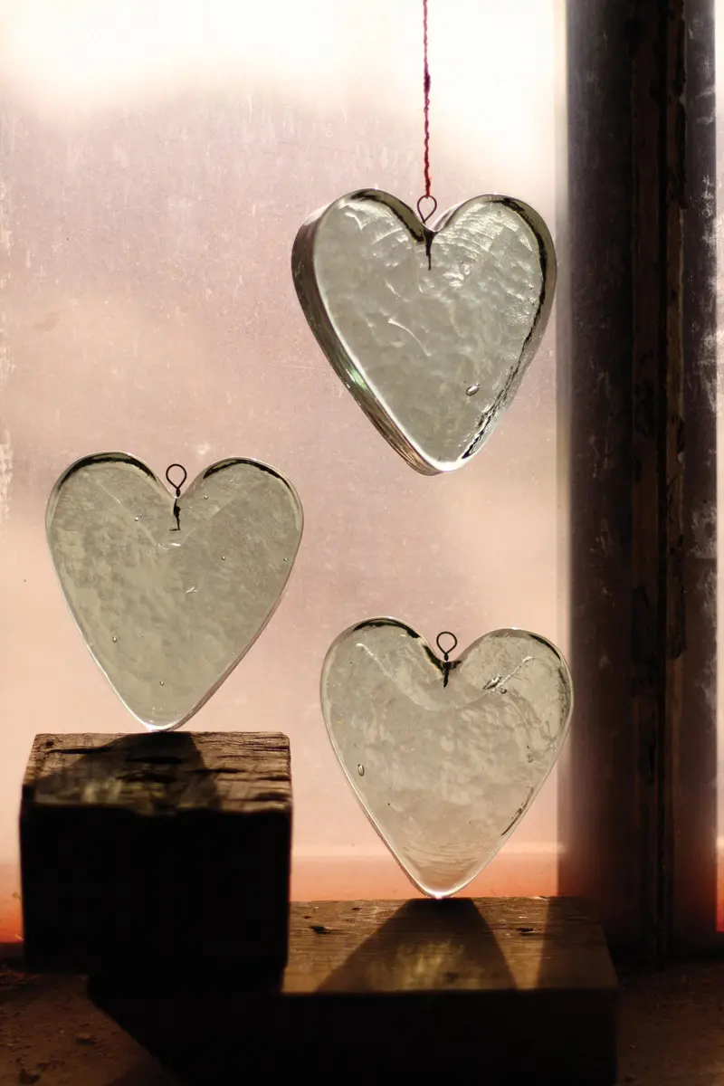 Glass Heart Ornament Set Of 4 By Kalalou
