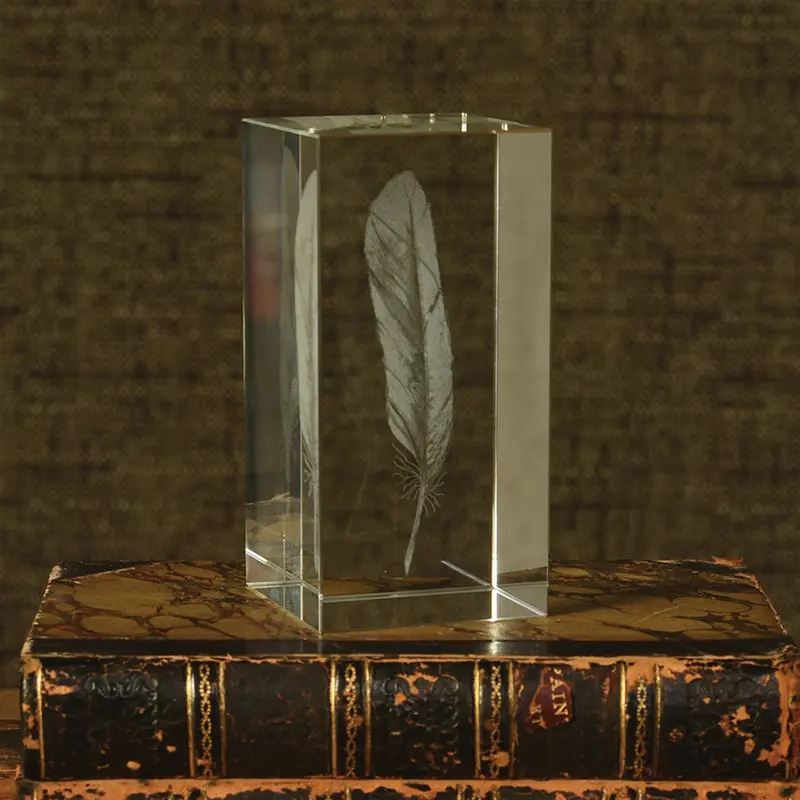 Glass Hologram - Feather Set Of 2 By HomArt