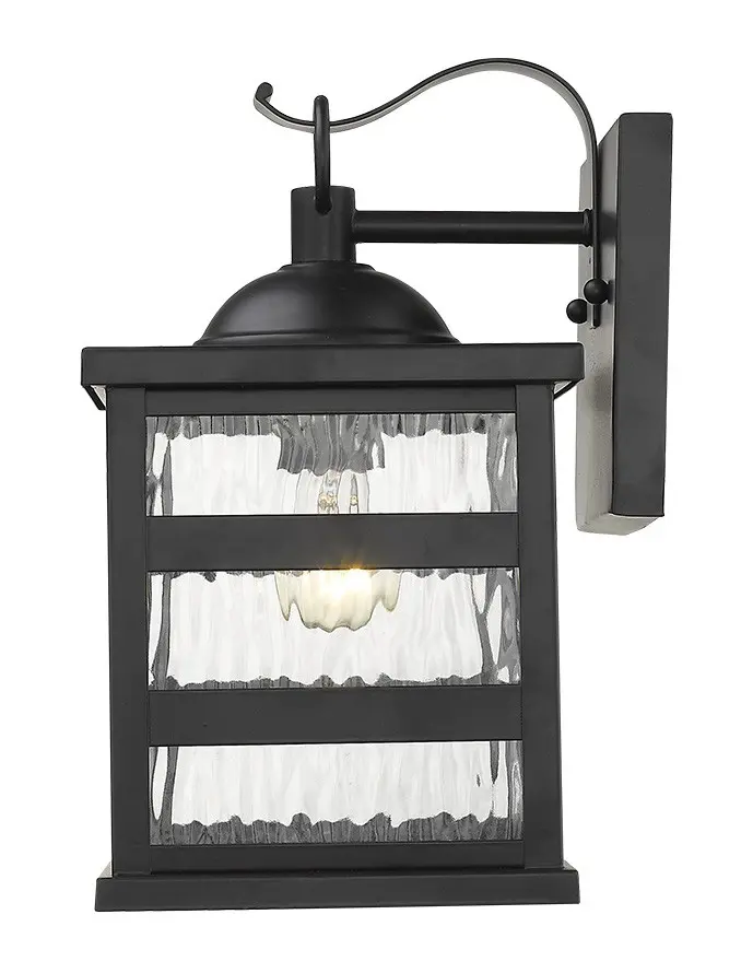 Glass panel Matte Black Outdoor Hanging Light By Homeroots