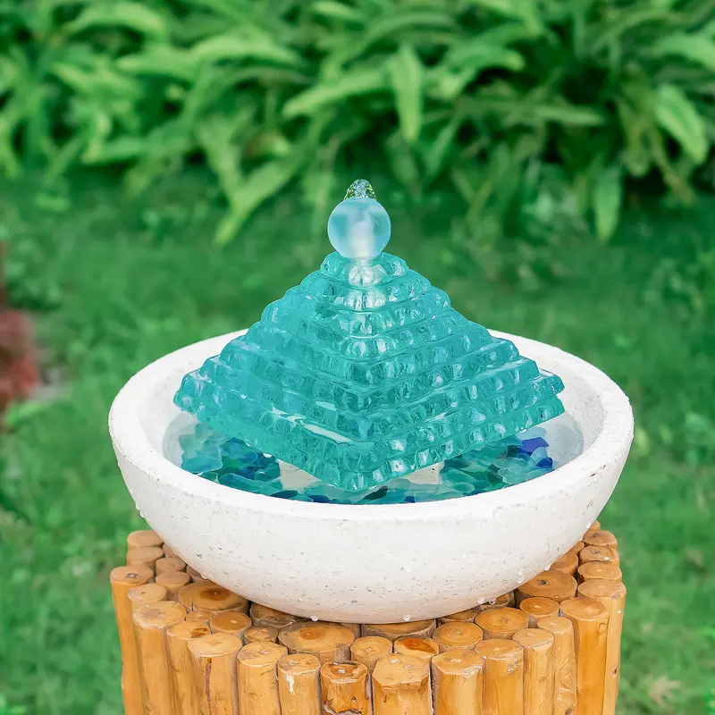 Glass Pyramid Fountain By Garden Age Supply