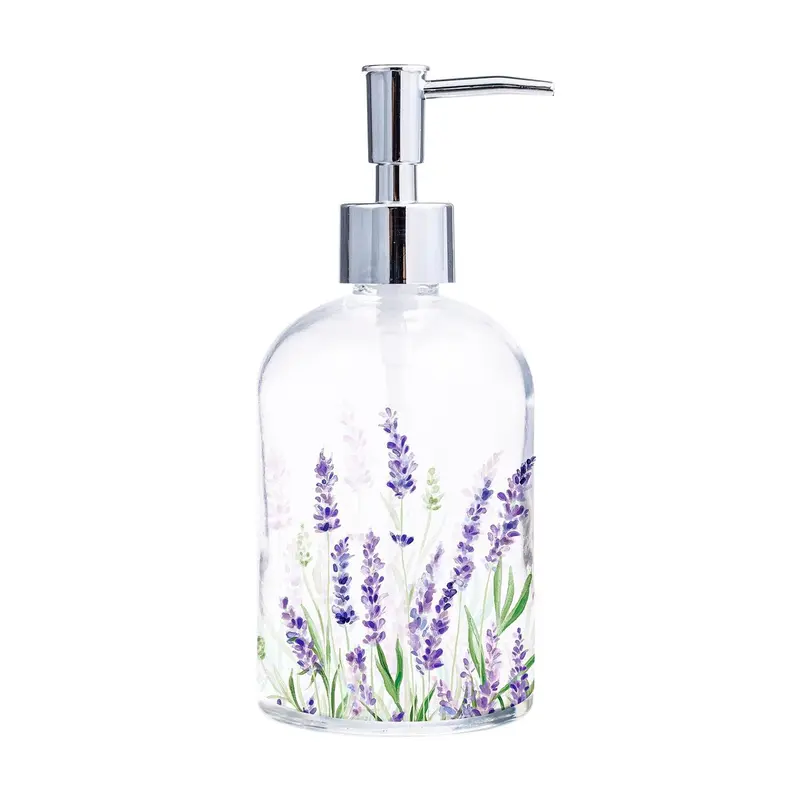 Glass Soap Dispenser, Lavender Fields