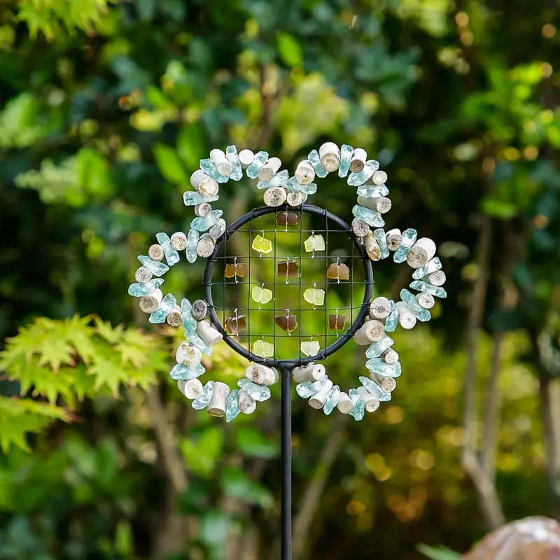 Glass Sunflower Garden Stake Set of 4 By Garden Age Supply