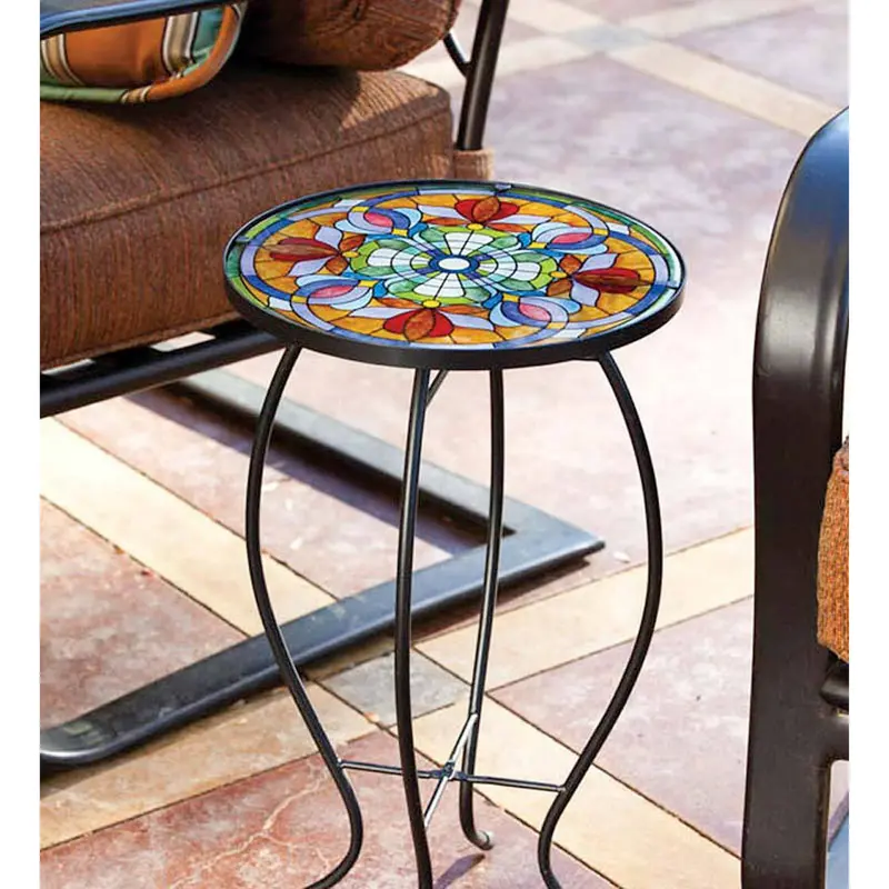 Glass Table, Tiffany Inspired Floral,2gm406