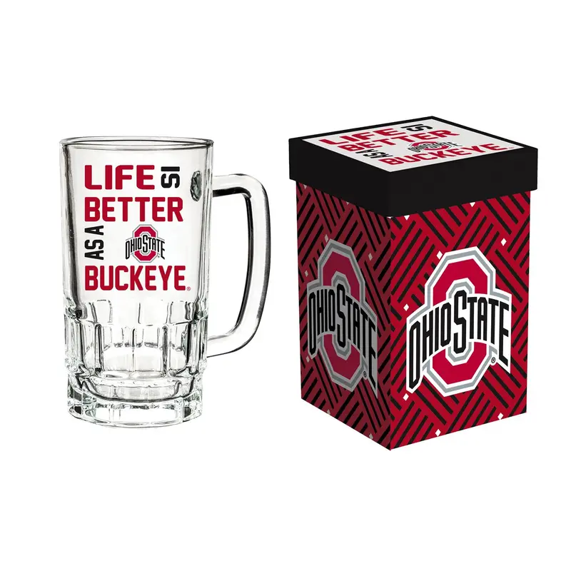 Glass Tankard Cup, with Gift Box, Ohio State University