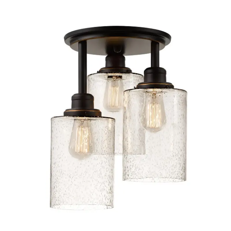 Globe Electric Annecy 15.4 in. H X 12.6 in. W X 12.6 in. L Oil Rubbed Bronze Ceiling Light - Open Box
