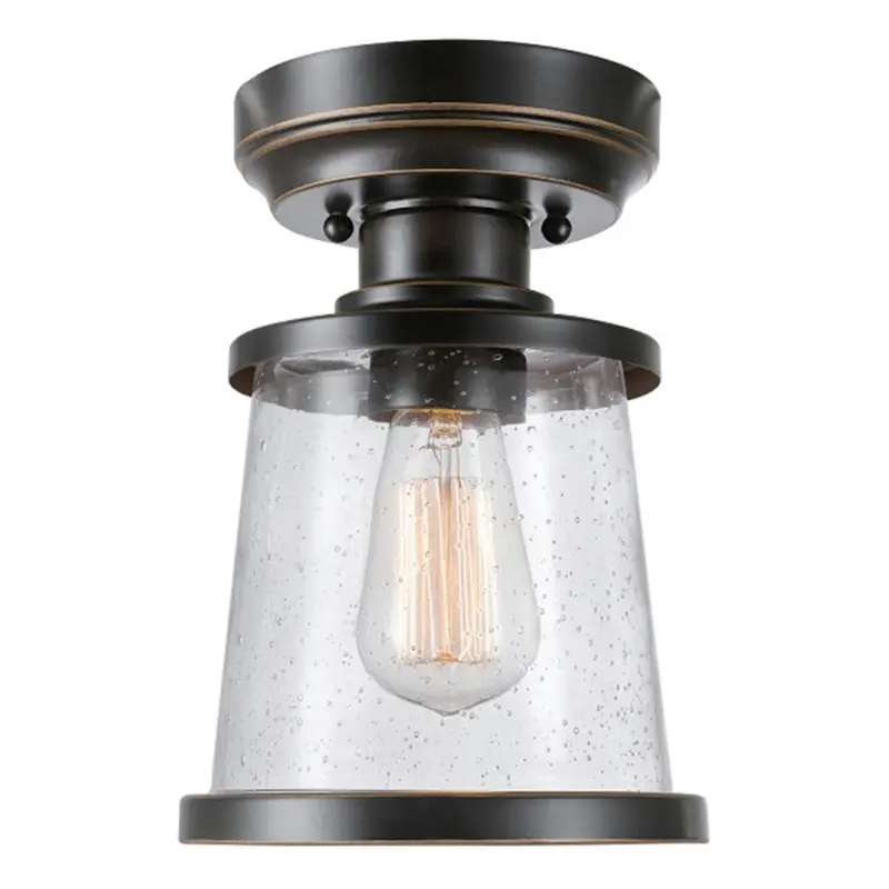 Globe Electric Charlie 9.6 in. H X 6.7 in. W X 6.7 in. L Oil Rubbed Bronze Ceiling Light - Open Box