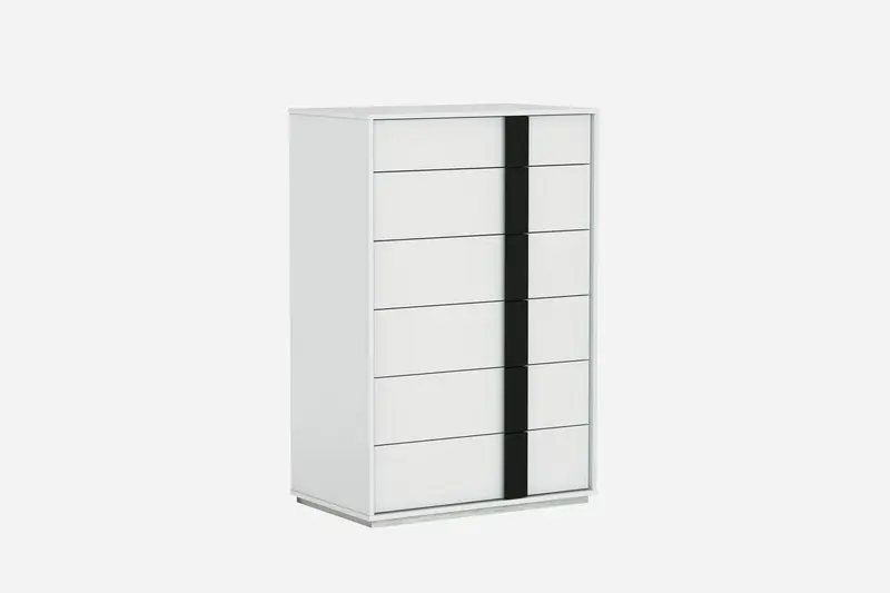 Gloss White Stainless Steel Drawer Chest By Homeroots