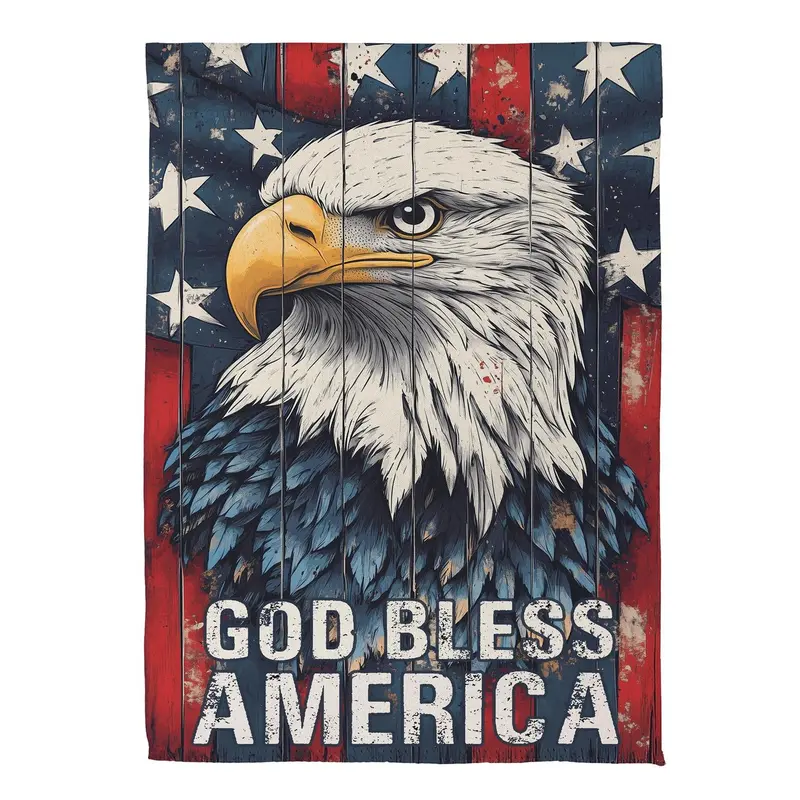 God Bless America Eagle Suede House Flag