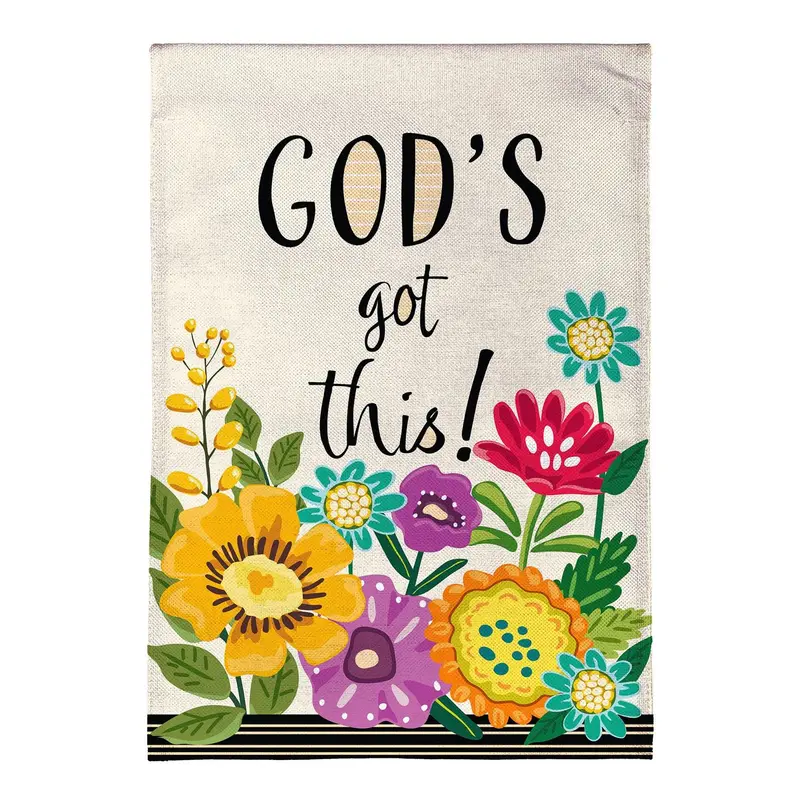God's Got This Burlap Flag House