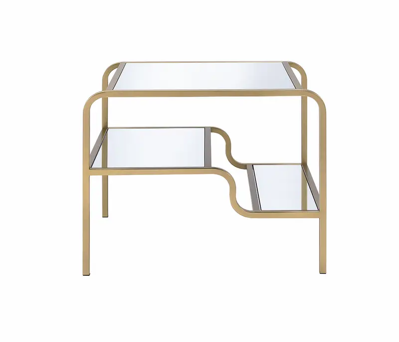 Gold And Clear Glass End Table By Homeroots
