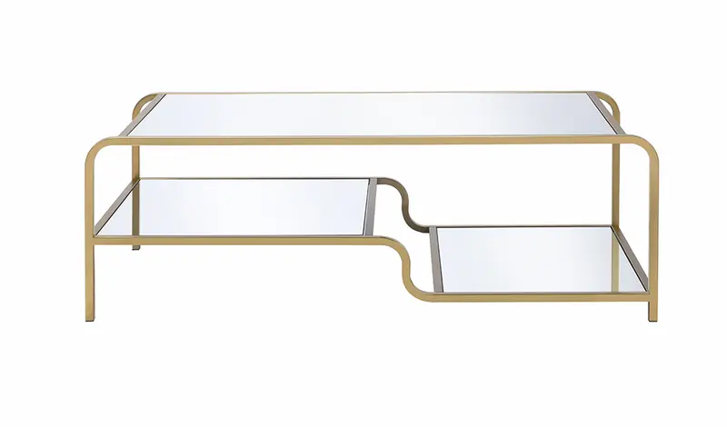Gold And Clear Glass Metal Coffee Table By Homeroots