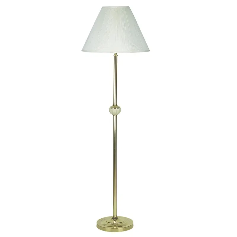 Gold and White Floor Lamp with Ceramic Accent By Homeroots