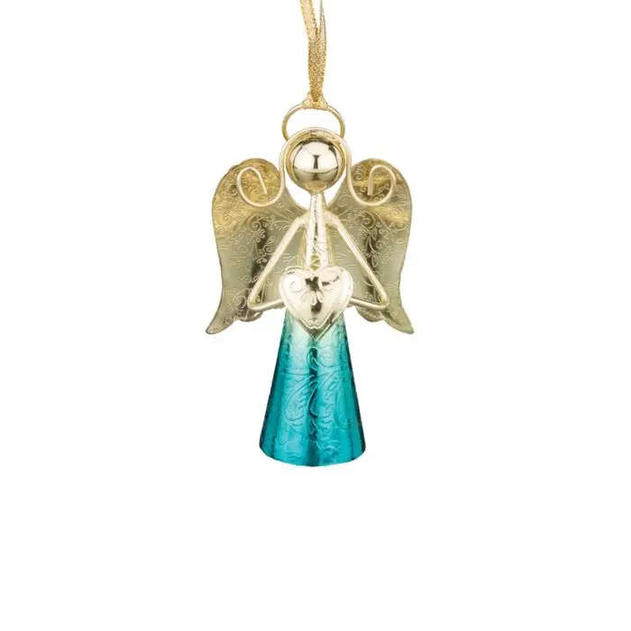 Gold Angel Bell 4" - Blue