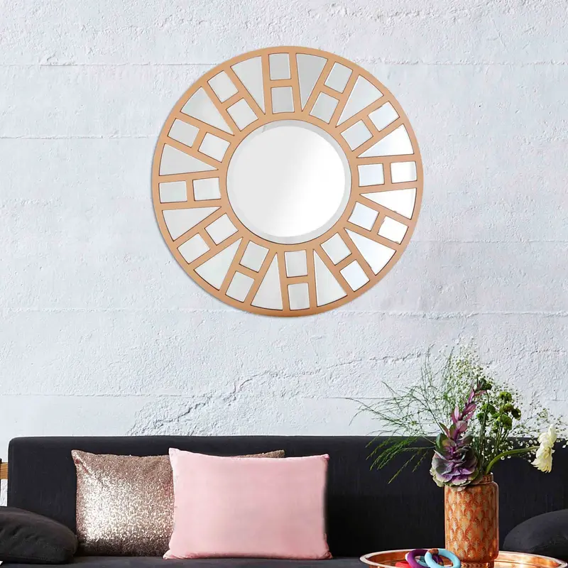 Gold Geometric Mirror By Homeroots