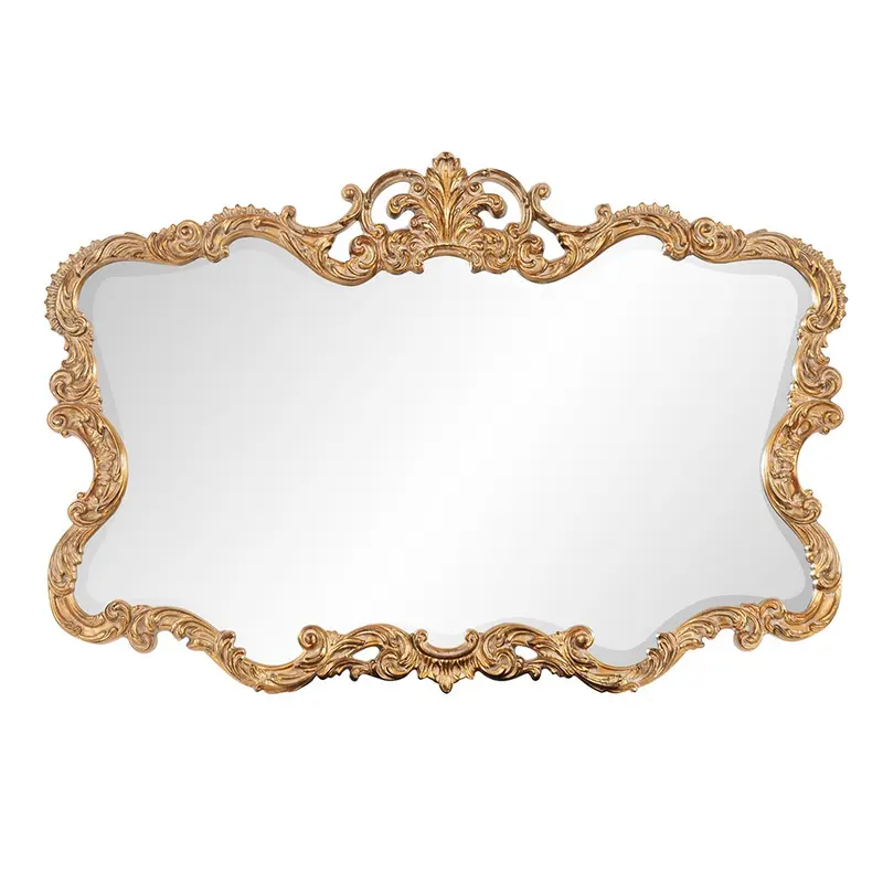 Gold Leaf Mirror with Decorative Textured Frame By Homeroots