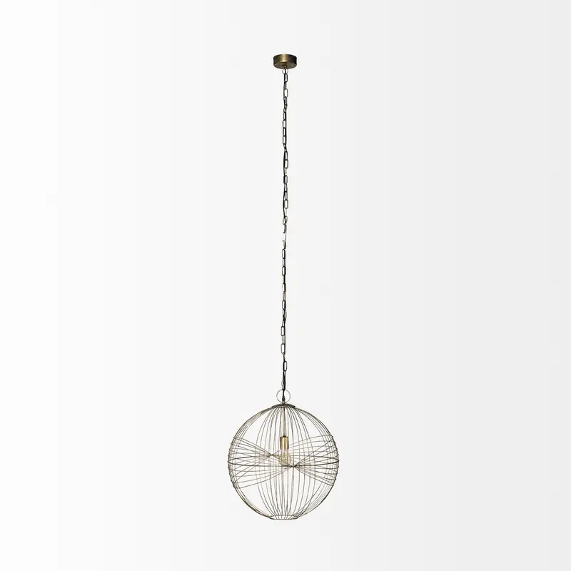 Gold Metal Globe Hanging Light By Homeroots