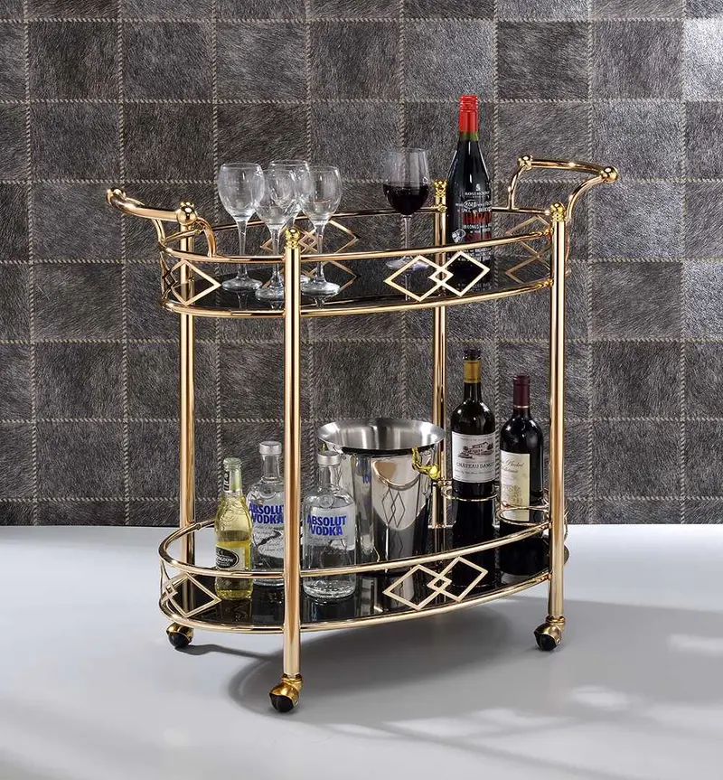 Gold Metal Serving Cart By Homeroots