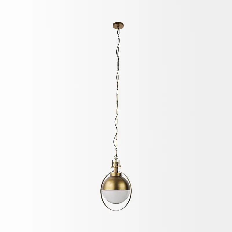 Gold Metal Sphere Pendant Hanging Light By Homeroots
