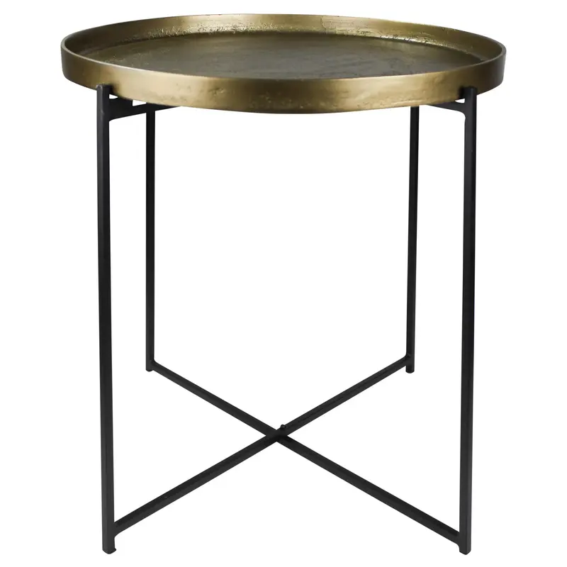 Gold Metal Tray Top Table By Homeroots