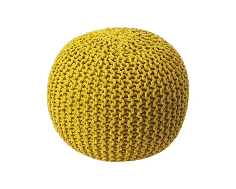 Gold Round Pouf Ottoman By Homeroots